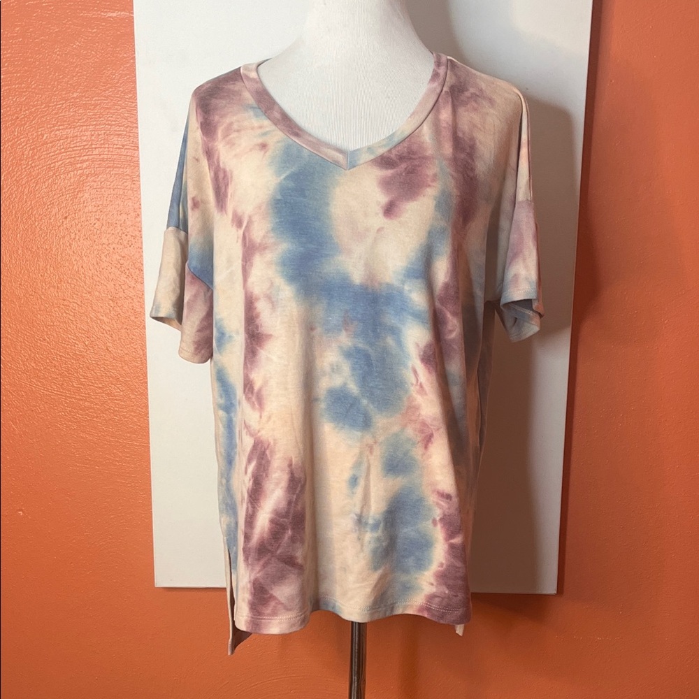 White Birch Tie-Dye Short Sleeve Top